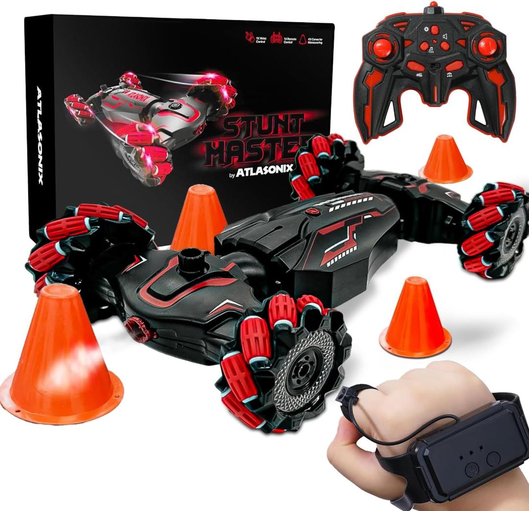 Gesture Sensing RC Stunt Car - Hand Controlled RC Car with 360 Rotating Stunts, Double-Sided Driving, and Hand Gesture Remote Control - Rechargeable Toy for Kids Ages 4-8