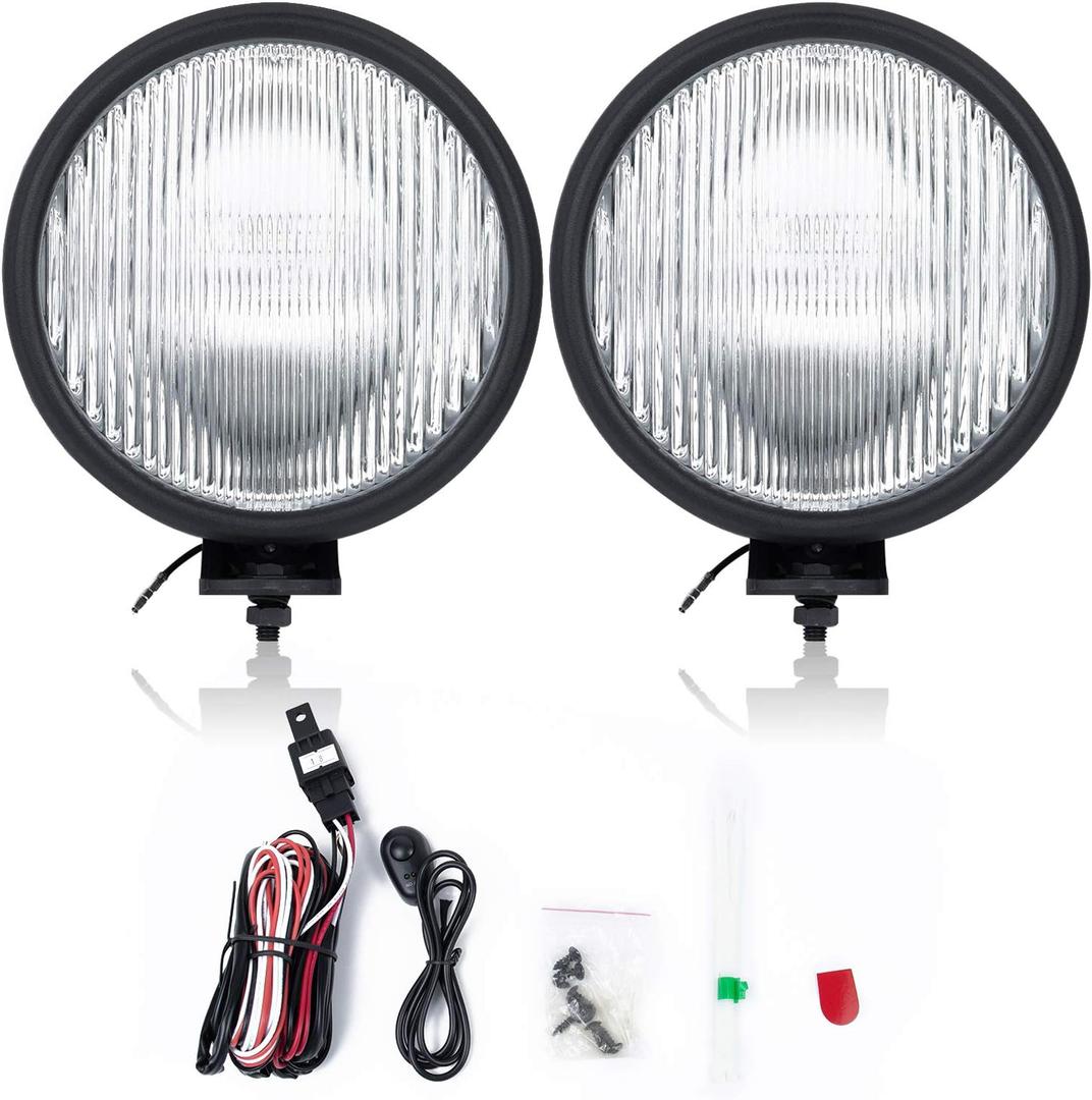 FL7091 Fit for 1997-2006 Wrangler tj off-road Pair Front Fog Lights Lens Bumper Lamps