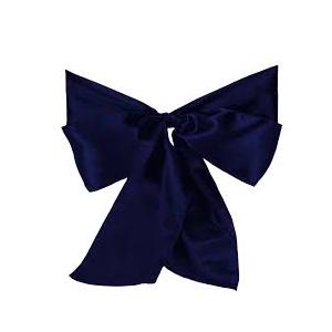 Navy Blue Satin Chair sash