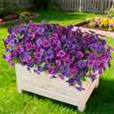 INQCMY Artificial Fake Pansy Flowers for Outdoor, 12 Pcs Faux Silk Pansies Spring Summer Flowers for Outside for Planter Pot Porch Yard Patio Front Door Window Box Home Decor
