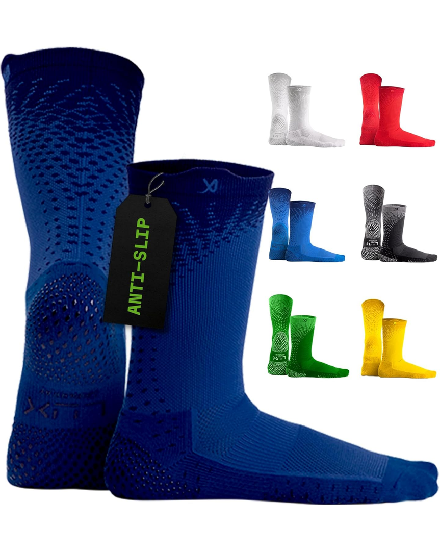 LUX Sports ProCleat Performance Grip Socks GripArray™ - Athletic Socks for Performance Sports - Grip Socks for Men and Women Navy Blue