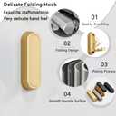 4PCS Folding Coat Hook, Heavy Duty Wall Hooks Made of Zinc Alloy, Foldable Gold Wall Hooks for Hanging Coats, Scarves, Hats, Bathrobes, Keys, Bags (Gold)