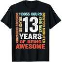 13 Years 156 Months Of Being Awesome 13th Birthday T-Shirt,Size M