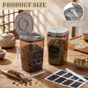 Suclain 2 Pack 44oz Airtight Coffee Canisters Light Blocking Tea Storage Containers with Scoop, Airtight Food Jars for Loose Leaf Tea, Sugar, Formula, Coffee Bean, with Chalk Marker & 8 Stickers