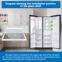 DA67-02417A Upper Refrigerator Fresh Food Glass Shelf Compatible with samsung RH25H5611SR RS25H5111SG RS25J500DSG RS261MDBP RS261MDRS RS265TDRS RS25H5000SR RS263TDRS RS267TDRS etc Refrigerator