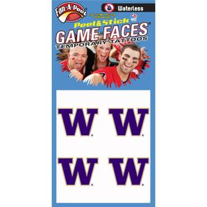 Fan-A-Peel Washington Waterless Temporary Tattoos - Hypoallergenic Peel and Stick Waterproof Temporary Tattoos - Officially Licensed (1.25" Tattoo)