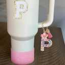 Use for Stanley Cup Accessories Charms 40oz 30oz,Compatible with Stanley Cup Letter Charms for Handle Silicone Boot,Straw Cover Topper & Sticker