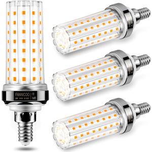 FanNicoo E12 LED Bulbs,20W LED Corn Light Bulb 150W Equivalent 2500 Lumen 3000K Warm White Non-dimmable LED Candelabra Bulbs Pack of 4