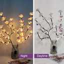 2 Pack Butterfly Orchid Tree Light LED Lights Battery Powered Decorative Tabletop Lighted Tree Lamp Lighted Branches LED Branch Lights for Christmas Room Home Romantic Decoration