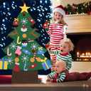 Patina DIY Felt Christmas Tree Wall Dcor, Interactive Holiday Decoration with 32pcs Ornaments, Space-Saving Seasonal Accent for Doors, Living Rooms & Hallways