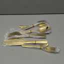 PHILIPALA 20 Piece Gold Silverware Set, Stainless Steel Flatware Set for 4 Food Grade Cutlery Utensil Set Include Knife Fork Spoon Mirror Polished Dishwasher Safe