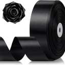 1-1/2 Inch 100 Yards Black Satin Ribbon, Solid Fabric Ribbon Roll for Flower Bouquet, Gift Wrapping, Roses Making, Handmade Crafts