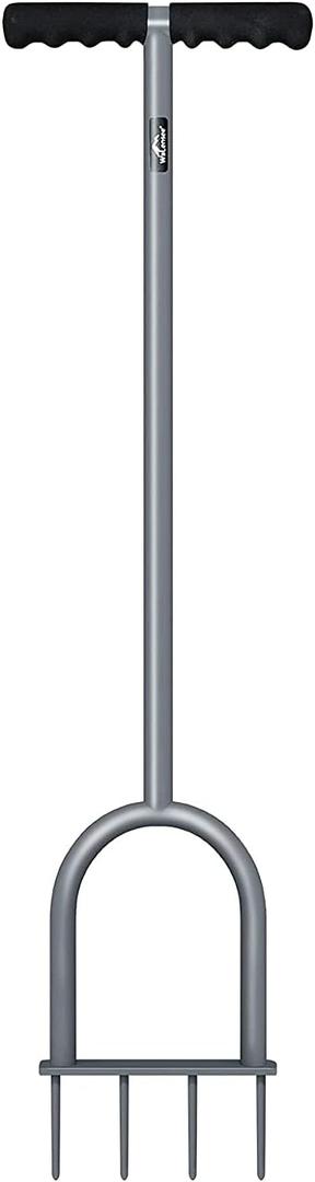 Walensee Lawn Aerator Spike Metal Manual Dethatching Soil Aerating Lawn with 4 Iron Spikes, Grass Aerator Tools for Yard, Lawn Aeration, Garden Tool, Revives Lawn Health