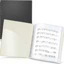 CRANBURY Sheet Music Folder 8.5x11 - Dual Use Music Holder (Black), Store Pages Inside 24 Protective Sleeves or Annotate Exposed Pages, Music Binder with Spiral Binding Stays Opens and Lays Flat
