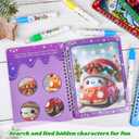 FINGOOO Xmas Water Coloring Books, 5 Pack Watercolor Painting Craft Kits for Kids Drawing Activities Toys Gifts Christmas Stocking Stuffers