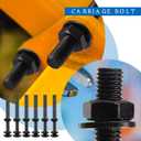 Zonon 12 Sets 3/8 x 4 Inch Black Carriage Bolt Kit Galvanized Carriage Bolt Set Includes Rust Resistance Washers and Nuts for Fastening Accessories