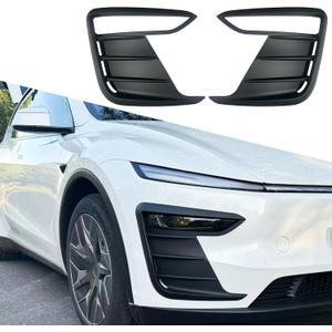 Yhcdsea for 2025 2026 Tesla Model Y Juniper Front Fog Light Cover-YH Trim Eyebrow Frame Decorative Accessories (Juniper-Matt Black)