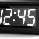 KWANWA Kids Alarm Clock, White LED, Battery, Auto-Night Mode, 12Hr/24Hr, Small, Travel, Bedside, Wall-Mount/Table-top, Easy to Read