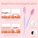 3 Pcs Lip Scrub Brush with Silicone Facial Cleansing Brush,2 Pcs Face Scrubber Gentle Exfoliating,Removing Blackhead,Massaging