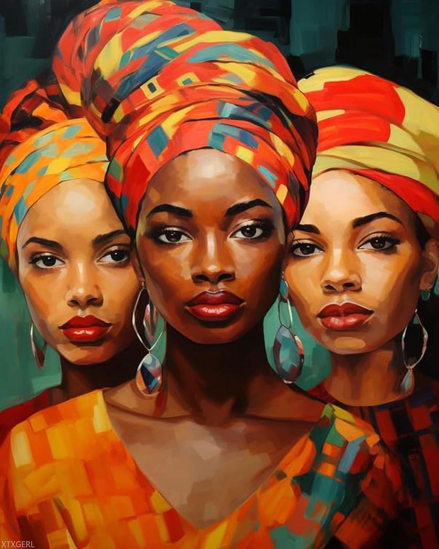 XTXGERL Paint by Numbers African American for Adults, Acrylic Oil Painting by Numbers Kits for Beginner with Brushes Art Crafts Canvas for Home Decor 16x20 inch / 40x50 cm