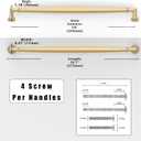 10 Pack Brushed Gold Cabinet Pulls 10 Inch(254mm) Kitchen Cabinet Handles Solid Zinc Alloy Cabinet Hardware Drawer Pulls