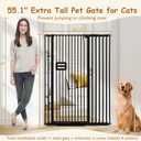 55'' Extra Tall Cat Gate, 38.6"-42.5" Wide Auto Close Tall Pet Gate for Doorways, Pressure Mounted High Dog Door Gate No Drilling Cat Fence Safety Baby Gate for Stairs, Doorways, Black