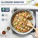 Kikcoin Nonstick Frying Pan with Lid - 12 inch Ceramic Deep Frying Pan for Cooking - 5 QT Large Saute Pan with Stay Cool Handle, Induction Ready, PFAS/PTFE/PFOA Free, All Oven/Dishwasher Safe