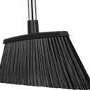 Heavy Duty Broom, 55 Inch Long Handle Outdoor Large Angle Brooms, Commercial Broom for Sweeping Indoor, for Home Garage Kitchen Office Courtyard Lobby Patio Lawn ConcreteBlack (1 Pack)