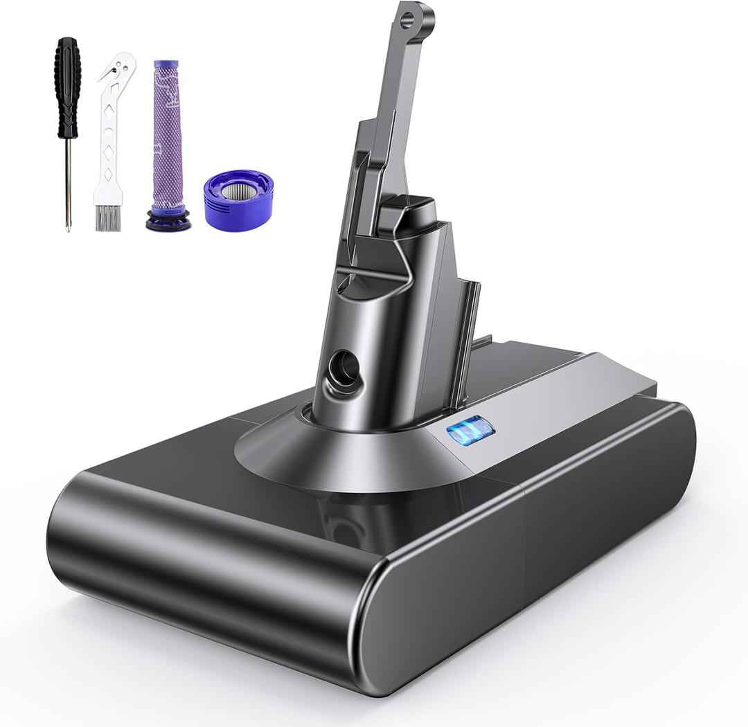 Upgraded 8000mAh V8 Battery Replacement, 21.6V V8 Animal Battery Replacement, Compatible with V8 Absolute V8 Motorhead V8 Fluffy SV10 Carbon Fiber Vacuum Cleaner