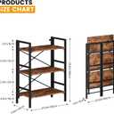 Homeiju Folding Bookshelf No Assembly, 3 Tier Bookcase Foldable Shelf