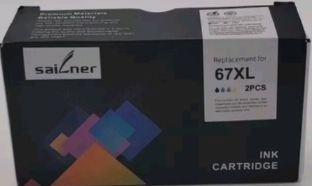SAILNER Ink Cartridge Replacement For 67XL Black, 1 Tri Color 2Pcs