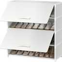 Shoe Rack, 5 Tier Shoe Storage Cabinet with Door 20 Pair Plastic Shoe Shelves Organizer for Closet, Entryway, Hallway, Bedroom, White