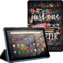 Case for Amazon Kindle Fire HD 8 & 8 Plus Tablet 12th/10th Generation 2024/2022/2020 Release, Slim Shell Trifold Stand Cover BackShell with Auto Wake/Sleep, Book Lover (Just one more chapter)