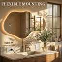 Irregular LED Bathroom Mirror with Lights, Backlit Vanity Mirror for Wall