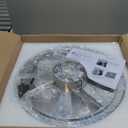 Fandelier Ceiling Fan with Lights and Remote Control Dimmable Crystal Ceiling Fan LED 3 Color 6 Speeds Chandelier Fan Bedroom Kitchen Living Room (Chrome 2)