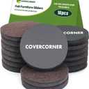 Furniture Sliders for Hardwood Floors 16 PCS - 3 1/2 inch Sliders for Moving Furniture  Felt Furniture Pads for Hardwood Floors Brown