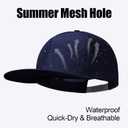 M/L/XL/XXL Oversize Flat Bill Baseball Cap for Men Women Quick Dry Snapback Hats Summer Mesh 5 Panel Cap (Blue, XXL)