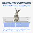 Large Stainless Steel Rabbit Litter Box,Bunny Litter Pan with Widened Grid,Toilet Tray,High Back Wall,Deep Waste Storage (Large)