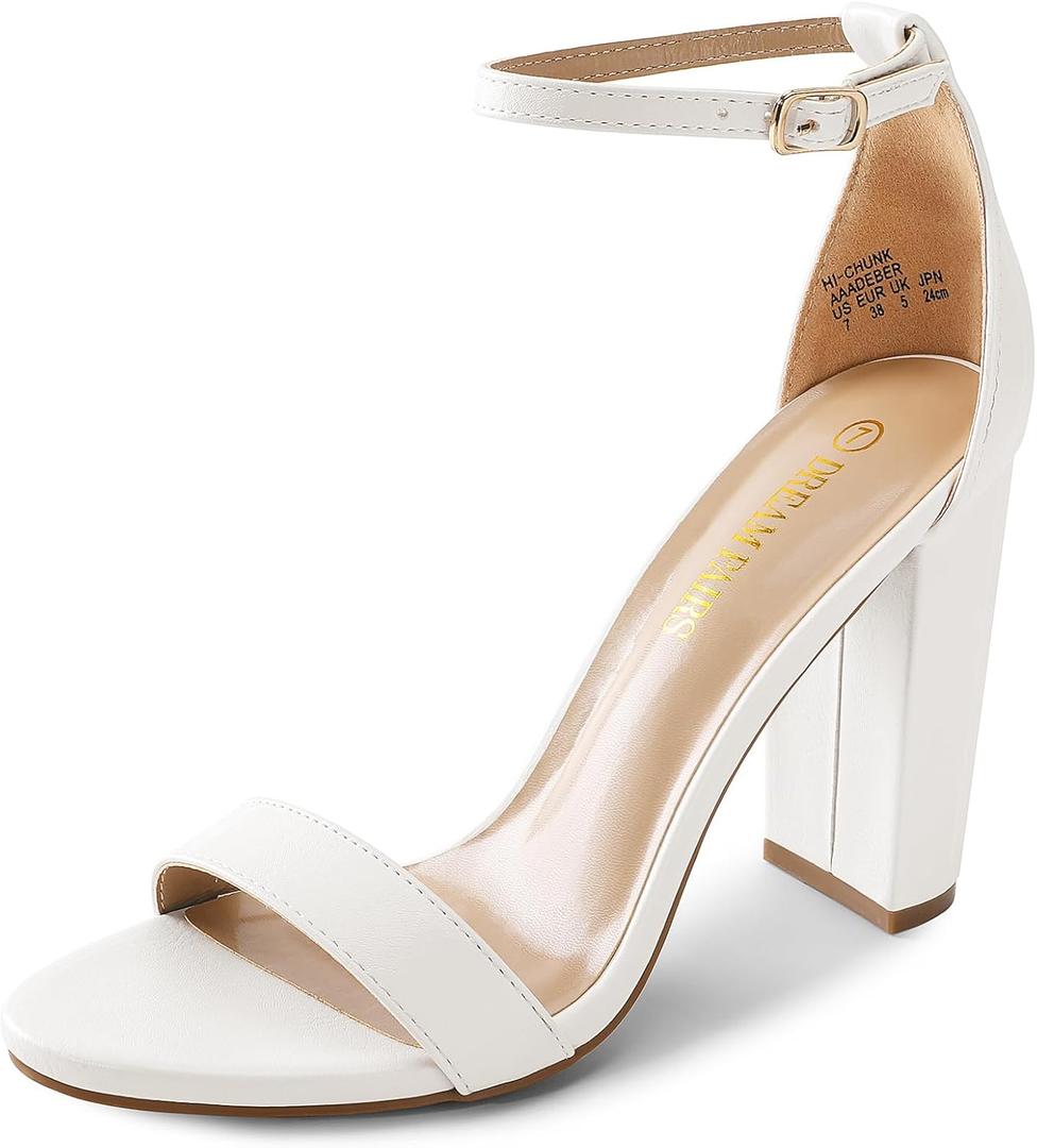 DREAM PAIRS Women's Hi-Chunk High Heel Pump Sandals (6)