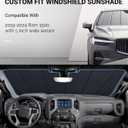 Pigenius Windshield Sun Shade for Ram 1500 2019-2024 with 5 inch Wide Sensor Front Window Sunshade - Safeguard
