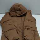 Mens Mid-Length Hooded Puffer Coat (X-Small, Deep Brown)