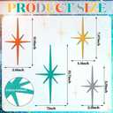 Blulu 4 Pcs Cast Iron Starburst Shaped Wall Decor Metal Mid Century Modern Decor Retro Atomic Stars Wall Art Elegance Accents Vintage Celestial Whimsigoth Hangings for Home Office Room(Retro)