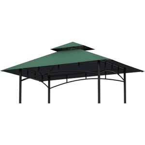 Grill Gazebo Replacement Canopy Top, 5'x8' Double Tiered Replacement Canopy Roof, Grill Shelter Cover Roof Fit for Gazebo Model L-GG001PST-F (Green)