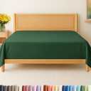 King Size Flat Sheet - Hotel Quality Top Flat Bed Sheet Only - Ultra-Soft, Comfy, Breathable & Cooling - Fade & Wrinkle Free - Easy-Care, Stain & Shrink Resistant Bedding - Oeko-Tex - Emerald Green