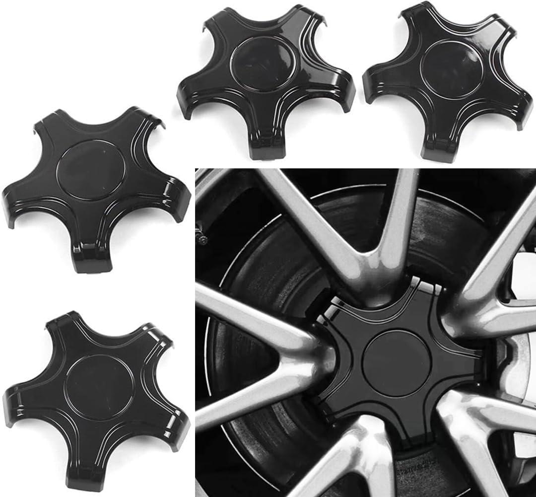 ATAIRSOFT 4PCS Aero Wheels Cap Kits Hubcaps Cover Wheel Center Cap Kits Compatible for Tesla Model 3 Original 18 inch Rims Accessories (Gloss Black with White T Logo)