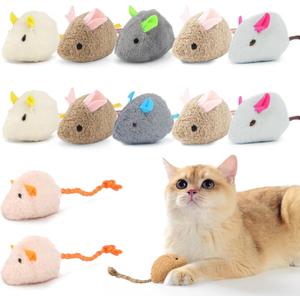 12PCS Cat Mouse Toys with Catnip, 2.36 Mouse Toys for Cats, Faux Fur Cat Mice Toys with Plastic Body, Interactive Catnip Toys for Indoor Cats Play Fetch