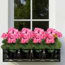 Zeyune 4 Pack Artificial Geranium Flowers for Outdoors Silk Flower UV Resistant Fake Plants Realistic Faux Flowers Outside for Home Kitchen Garden Patio Table Centerpiece(Pink)