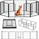 NEWBULIG Dog Playpen 8 Panels 32" Height Foldable Heavy Duty Metal Dog Exercise Playpen Puppy Fence for Indoor Outdoor Yard