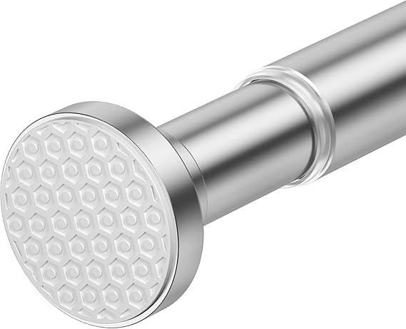 Shower Curtain Rod 41-73 Inch Tension Curtain Rod 1" Diameter Shower Rod Tension Rod Spring Curtain Rod Adjustable Curtain Rod Rust Proof Shower Rods for Bathroom Silver Curtain Rods No Drilling
