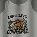 Cowgirl Cropped Tank Tops Summer Country Concert Outfits for Women Western Cowboy Vintage Graphic Crop Top Size S